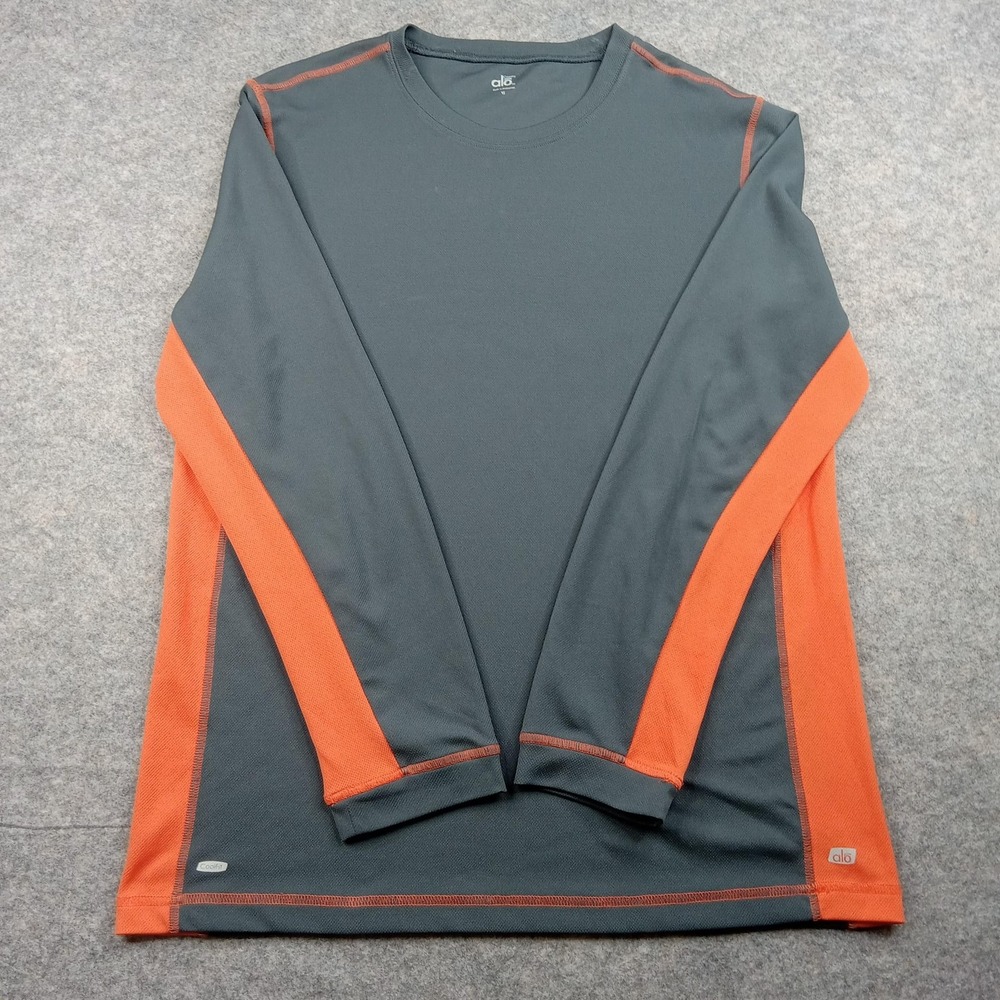 Alo Shirt Mens XL Gray Orange IBM Computer CoolFit Athletic Performance Athletic